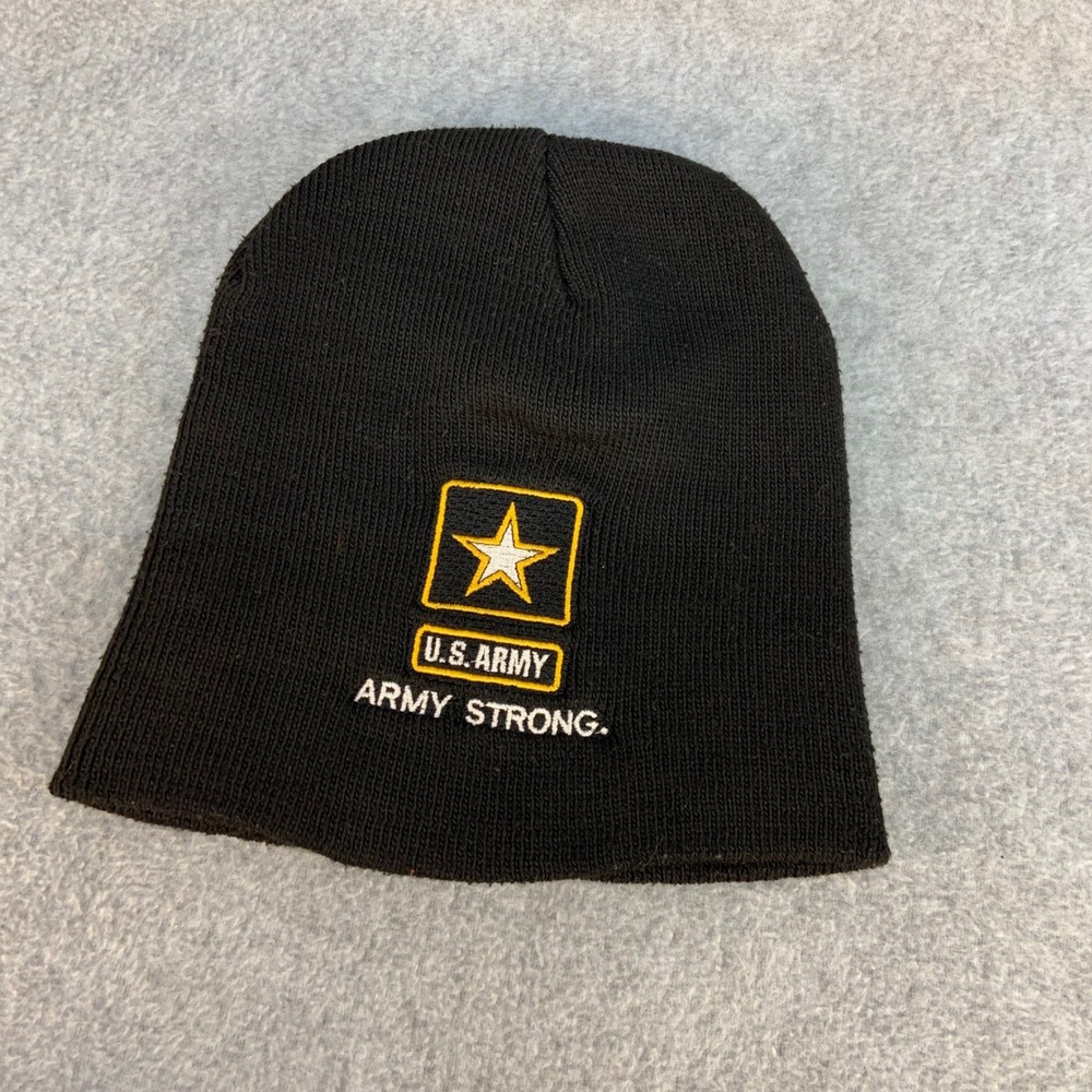 U.S. Army Strong Logo Mens Black U.S. Army Beanie Knit Hat OSFM